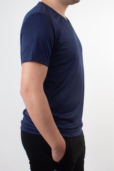 Kinetix Sn-222 Neck Navy Blue Casual ανδρικό μπλουζάκι με λαιμόκοψη