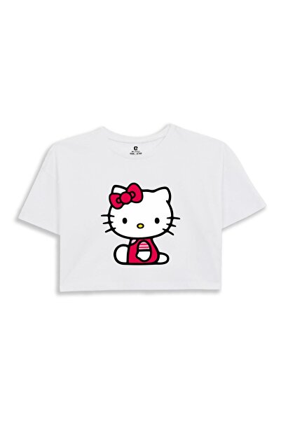 EZ Design HELLO KİTTY PRINTED CROP TSHIRT