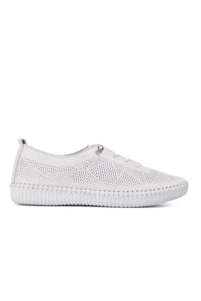 Voyager 7892 White Leather Women's Casual Shoes