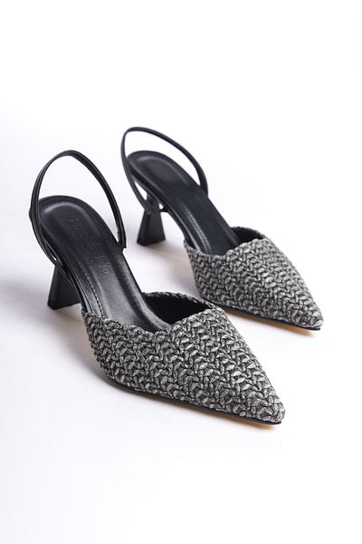 MARSEDO Pantofi Stiletto de zi cu zi pentru femei, cu toc deschis, cu vârf ascuțit