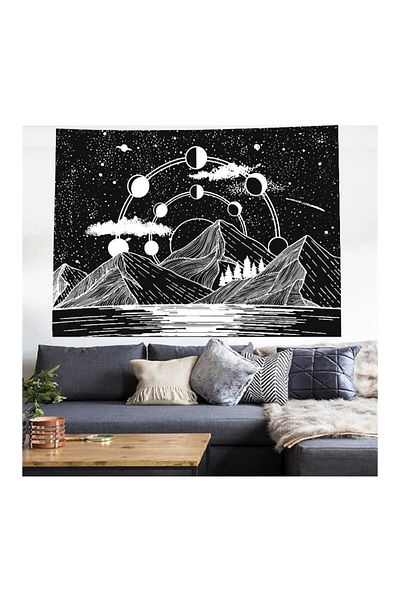 Köstebek Covor de perete Black Zussun Mountain Moon 70x100 cm