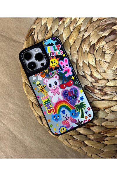 HYPERSOFT Iphone 14 Pro (6.1 inç) Uyumlu Casefity Aynalı Kılıf Sevimli Gökkuş...