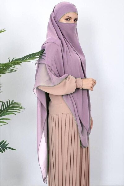 Şahane Σάλι έτοιμο πρακτικό κασκόλ Hijab 3 στρώσεων σιφόν κρεπ