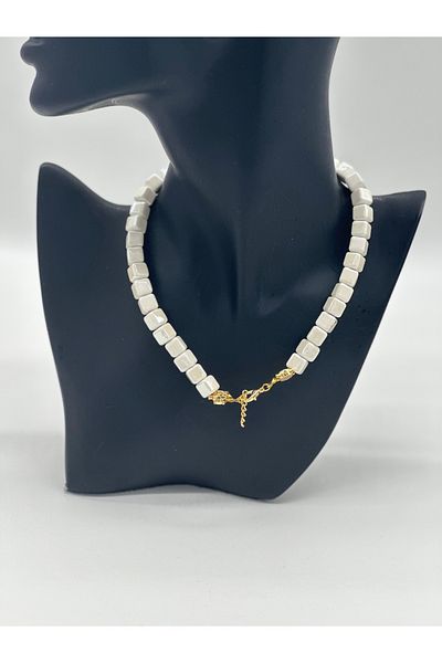 Hobimos Ceramic Women's Cube Necklace