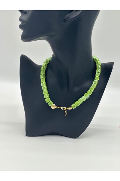 Hobimos Ceramic Women's Cube Necklace