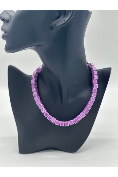 Hobimos Ceramic Women's Cube Necklace