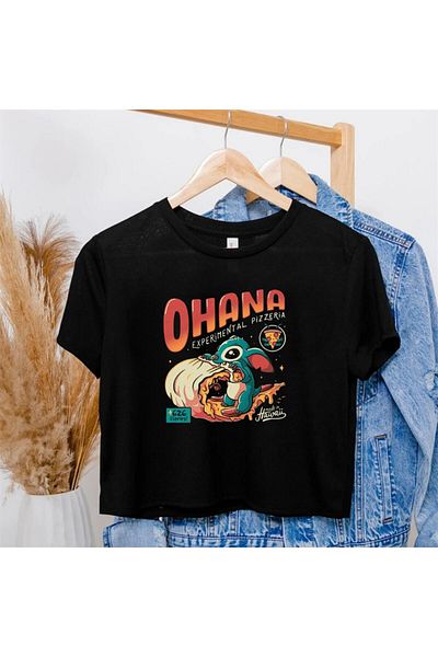Toum Blunt Blunt Red Star Printed Black Crop