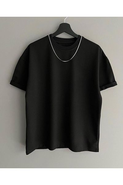 viperkombin Μπλουζάκι Oversize Φαρδιά Εφαρμογή Βασικό Βαμβακερό