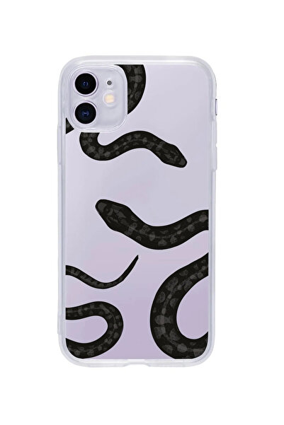 butikcase حافظة هاتف شفافة بنمط الأفعى لهاتف آيفون 11