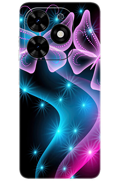 TECNO Spark GO 2024 (BG6) Uyumlu Kılıf Desen Baskılı Silikon Kelebek Dalga ST...