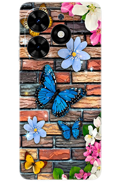 TECNO Spark GO 2024 (BG6) Uyumlu Kılıf Desen Baskılı Silikon Kelebek STK:672 ...