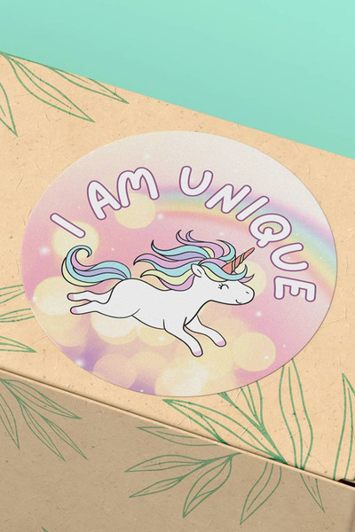 Basic Sense Thank You Sticker Unicorn Ambalaj Paketleme Kargo Etiketi - 3x3cm...