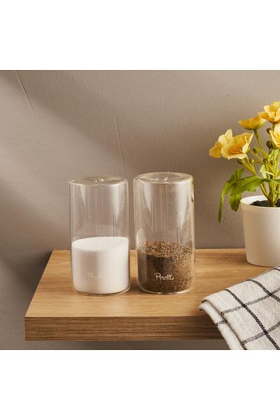 Perotti Selernito Transparent Pepper Shaker - Glass Salt Shaker - 8.8 cm