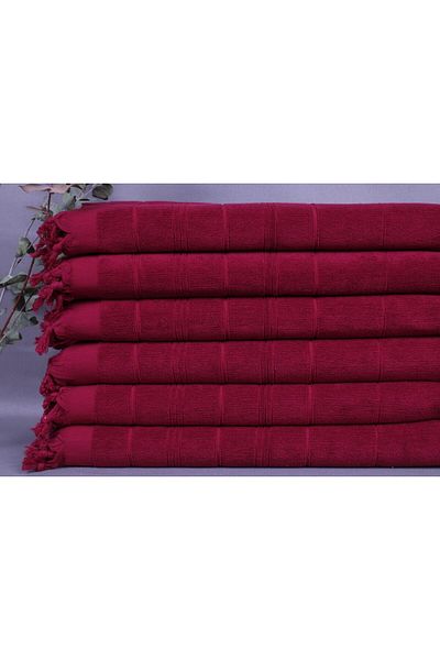 Kayra Export منشفة بيشتيمال بورجوندي 45x100 سم، وجه واحد على شكل منشفة، منشفة مطبخ صغيرة