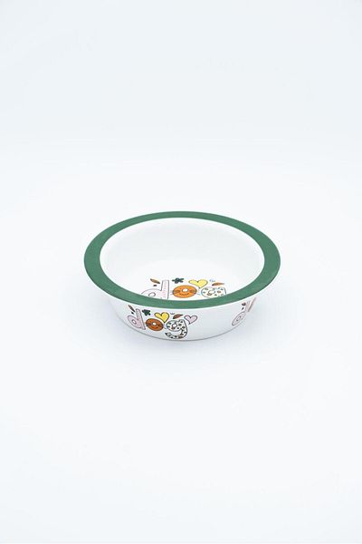 Glipet Ceramic Dog Food And Water Bowl Green Dog 20x5cm