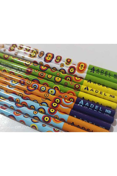 Adel round pencil with evil eye bead pattern (8 pieces)