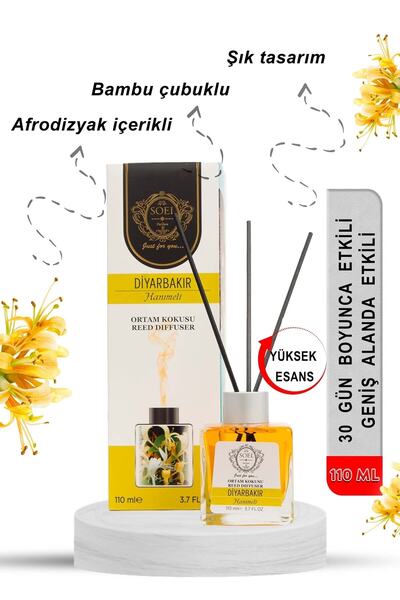 Soel Parfüm Bambu Çubuklu Hanımeli Oda Kokusu 110 ml Bambu Çubukulu Ortam Kokusu