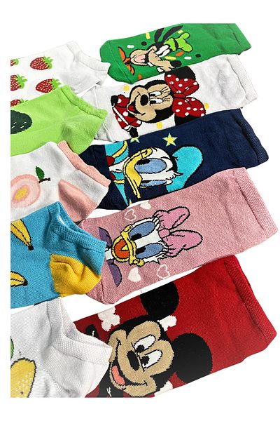 socksbox Γυναικεία πολύχρωμα σχέδια Κοντές κάλτσες Premium/10 ζευγάρια/36-42