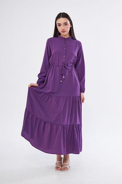brako tekstil Women's Front Button-Buttoned Righteous Lapel Folded Dress