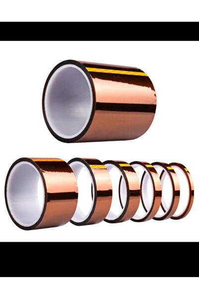 Genel Markalar Kapton Bant 10mm 30m Yüksek Isıya Dayanıklı Yanmaz Bant Tamir Bandı kahverengi