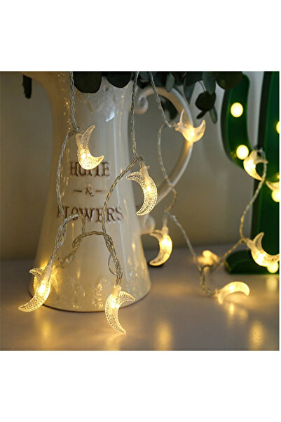 teknonisa Ay Yıldız Şekil 20 Led Pilli Peri Led Işık 3 MT 2 Modlu Düğün Parti...