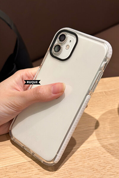 POWELL İphone 11 Uyumlu Renkli Çerçeve ve kasa şeritli Silikon Şeffaf Clear K...