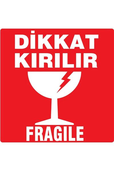 KARTALLAR ETİKET 100 × 100 ملصق تحذيري قابل للكسر، 500 لفة