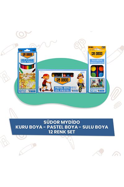 Südor SUDOR MYDİDO PASTEL PAINT - DRY PAINT - WATER PAINT 12 COLOR SET