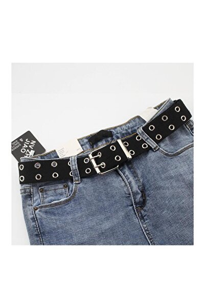 Karakedi Чорний ремінь з квадратною пряжкою KK