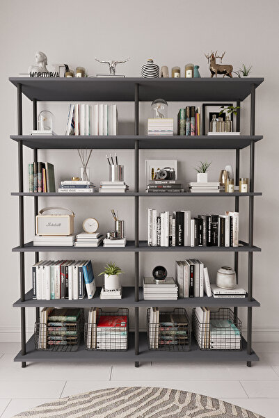 Mobitopya Çevir Kur 150 Cm Antrasit Kitaplık