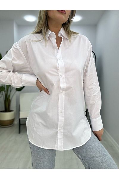 SEZON MAGAZALARI Cămașă oversize albă pentru femei