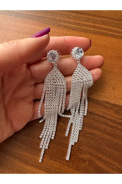 Amor Center Crystal Jewelled Waterway Wedding Engagement Party Evening Dress Dangle Stylish Earrings