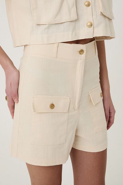 Quzu 2 Pocket Mini Shorts Natural