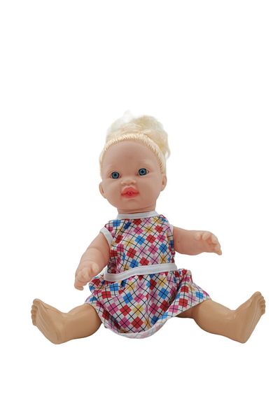 PopŞeker Blue Eyed Blonde Crying and Talking Toy Meat Doll with Pacifier (35cm)