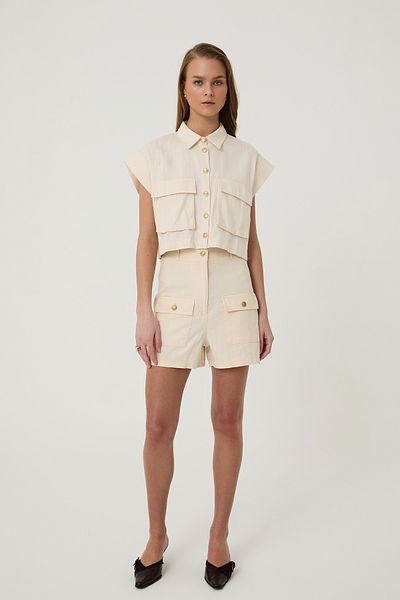 Quzu 2 Pocket Mini Shorts Natural