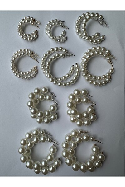 Amor Center İncili Büyük Halka Şık Zarif Küpe