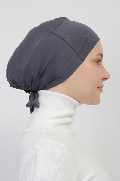 manolyaşal islamic hijab Pratik Dikişsiz Bağlamalı Kaymayan Tesettür Bone-füme