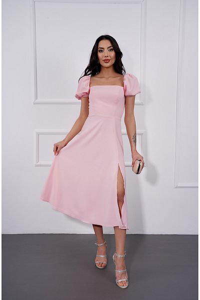elbisenvarmı Rochie midi cu mânecă cu balon cu gât pătrat