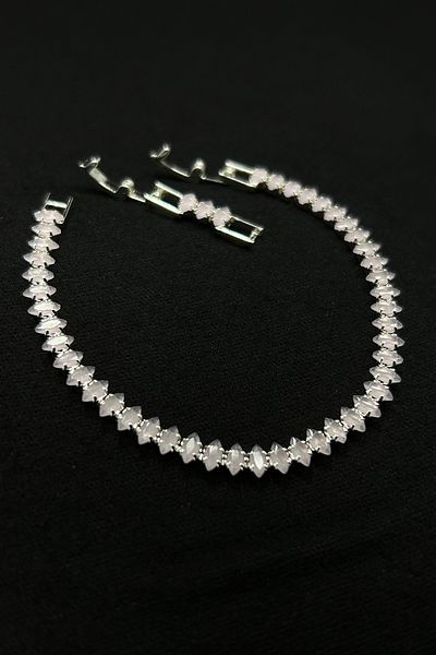 Serelia Opaque Colored Shuttle Model Zircon Stone Waterway Steel Bracelet
