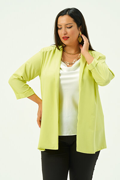 Shahiqa Büyük Beden Yazlık Krep Ceket