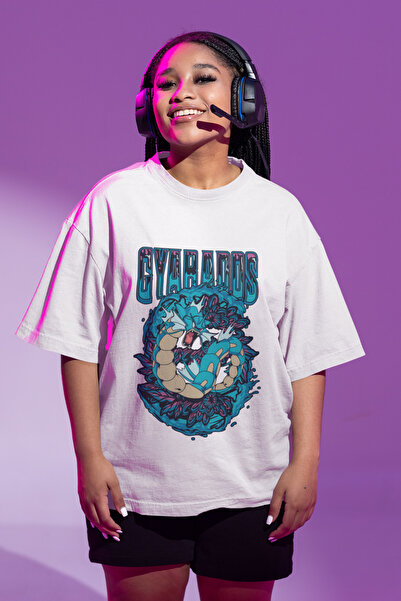 Fuddy Moda Unisex Oversize kroj Gyarados Štampano majica, muško-ženska Pokemo...
