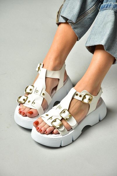 Fox Shoes S973966209 White Thick Sole Women's Sandals