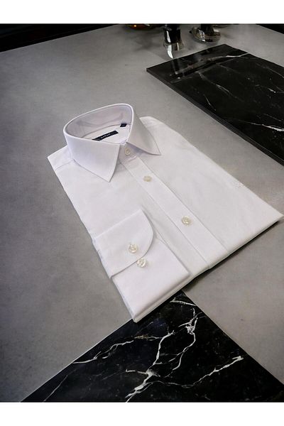 Sarar Elvio Slim Fit 100% βαμβακερό λευκό πουκάμισο