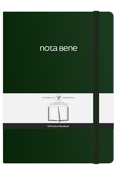 Victoria's Journals Nota Bene Premium Hard Cover Notebook, 14.8x21, Striped