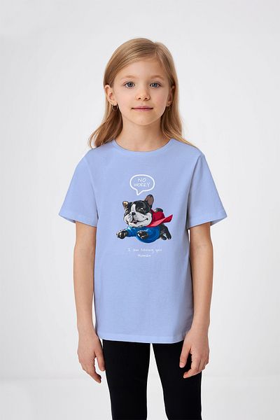 ADABEBEK Tricou pentru fetiță cu imprimeu câine supererou