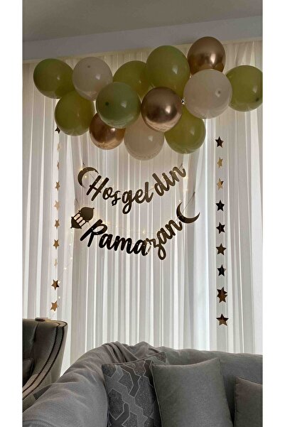 Masalsı Concept Hoşgeldin Ramazan Gold Yazı Ledli Zincir Balon Seti Ramazan B...