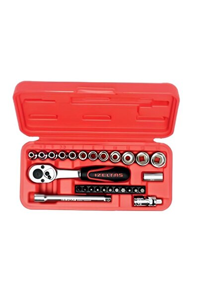 İzeltaş 1/4” Altı Köşe Lokma Anahtar ve Bits Set (27 parça, mm)