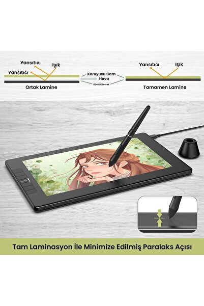 Veikk Vk1200v2 8192 Levels 11.6" Ips Hd Grafik Tablet Kalem