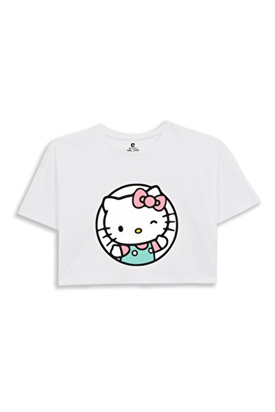 EZ Design HELLO KİTTY PRINTED CROP TSHIRT