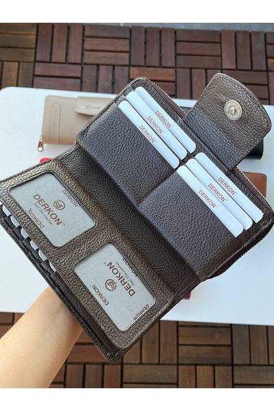 DERKON Genuine Leather Multi-Purpose Women's Wallet